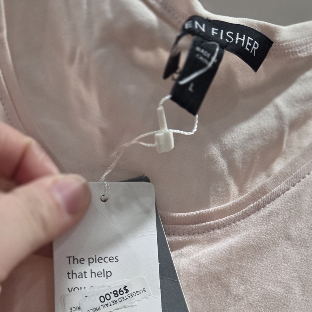 Eileen Fisher Women's Strech 100% Silk Jersey Tank Top Size Large Comfort Casual - Picture 4 of 8